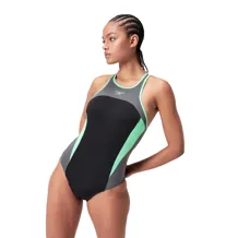 SPEEDO High Neck Splice Cross back Swimwear Women Swimsuit
