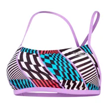 SPEEDO ALLOVER DIGITAL CROSS BACK CROP TOP Swimwear Women Swimsuit