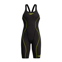 SPEEDO HyperSpark Solid Openback Kneeskin Swimwear Women Racing